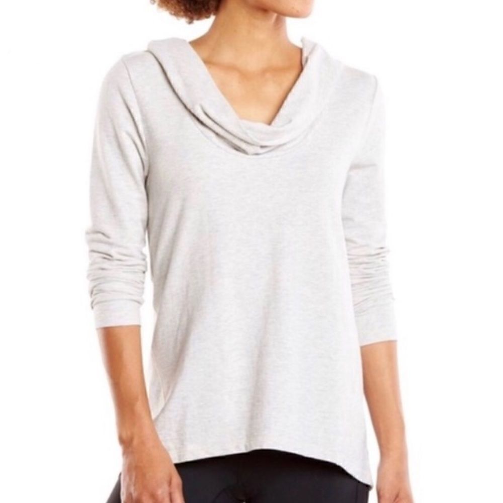 LUCY Cowl Neck Light Gray Pullover Hoodie S